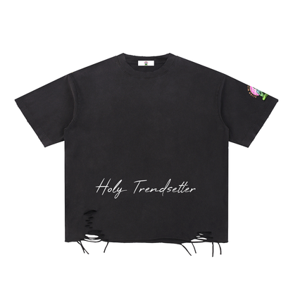 Snow Washed Raw-Hem T-Shirt