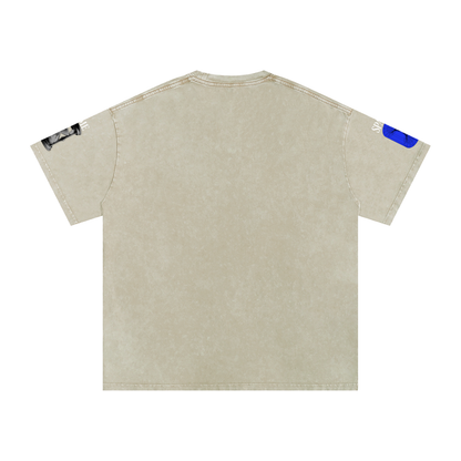 Snow Washed Oversized Cotton T-Shirt